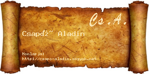 Csapó Aladin névjegykártya